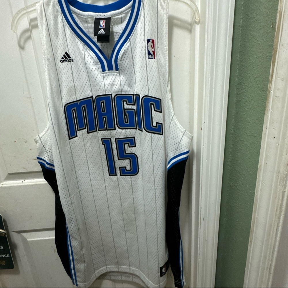 Adidas White and Black Basketball Jersey